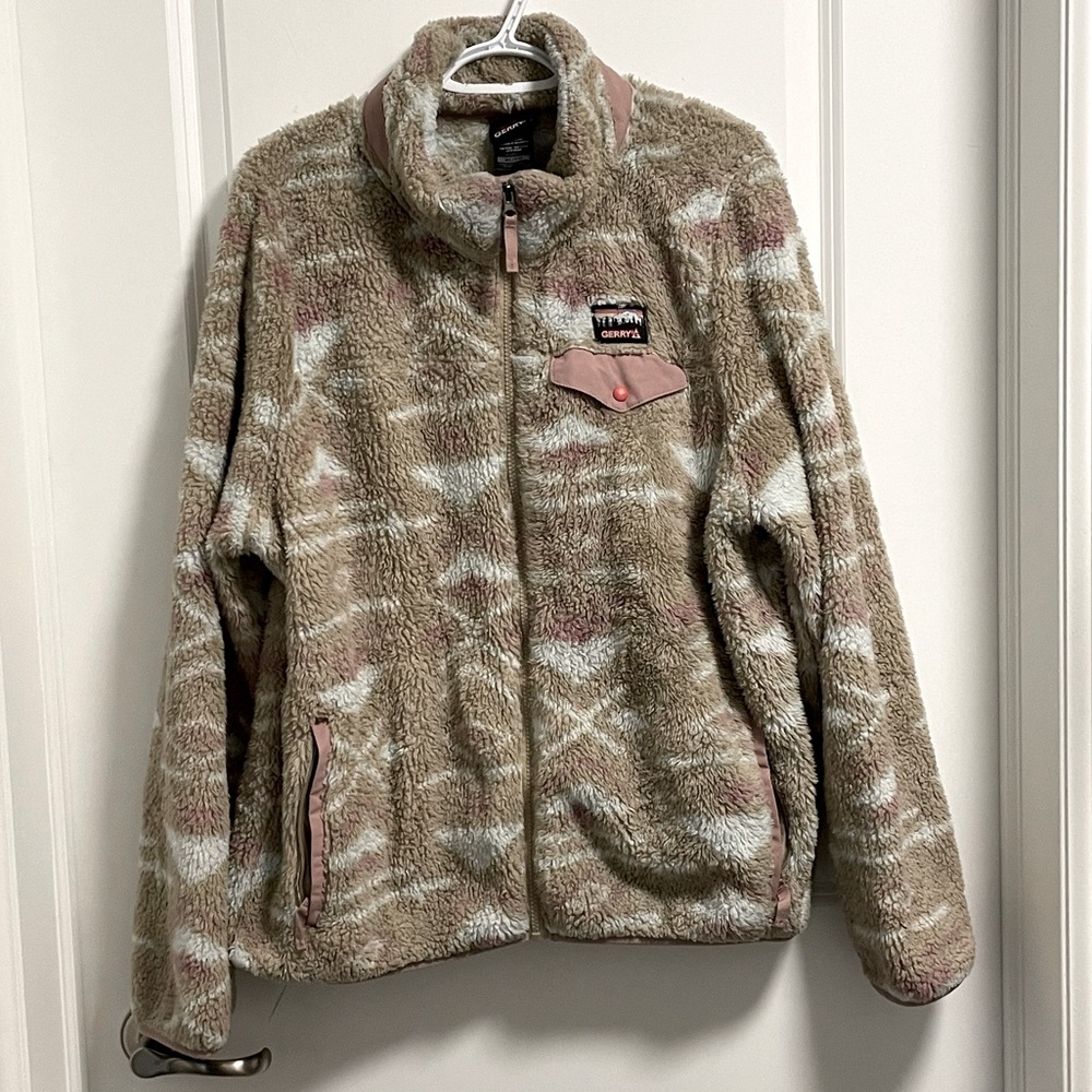 Size XL Gerry Weber Sherpa Full Zip Cream with pink and white